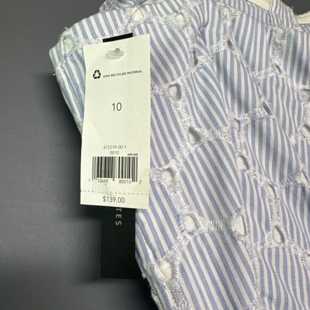 NWT Banana Republic Sz 10 Light Blue Eyelet Removable Strap Cotton Sundress $139 - Picture 8 of 9
